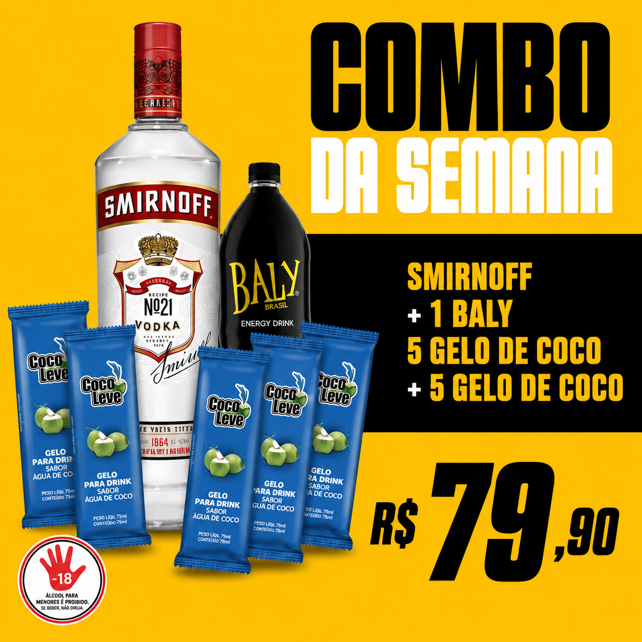 Combo Smirnoff + Energético