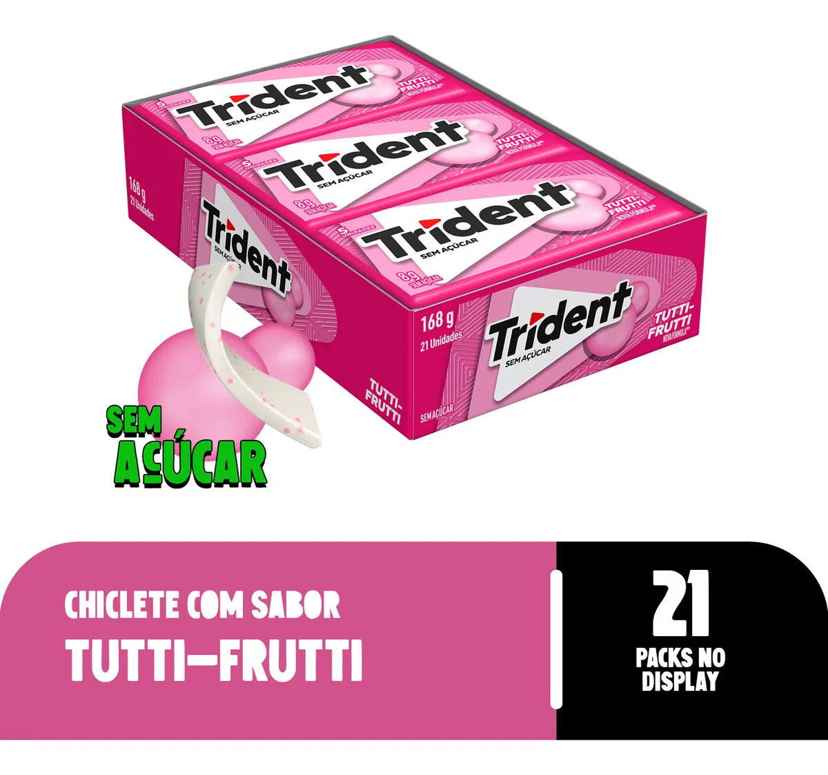 Trident Tutti-Frutti - Caixa com 21 unidades
