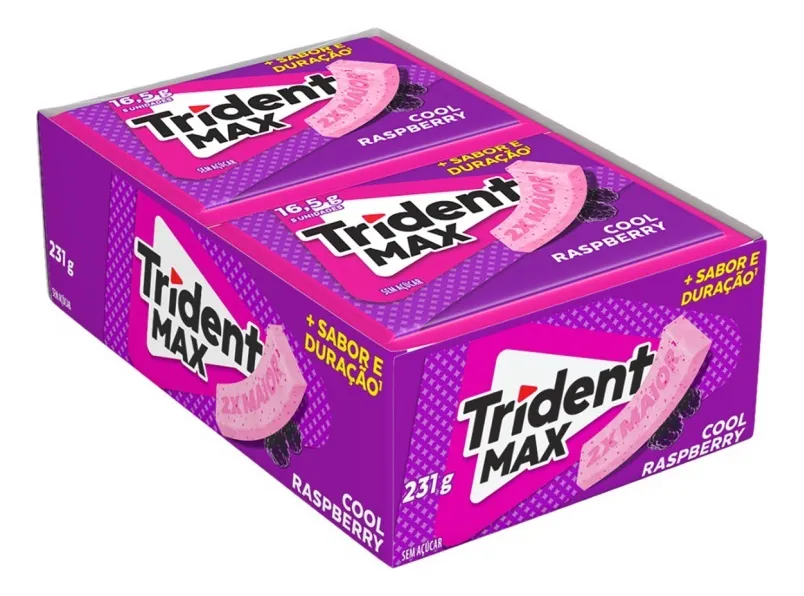 Trident Raspberry - Caixa com 21 unidades